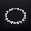 Heart Rhinestone Tennis Jewelry Set