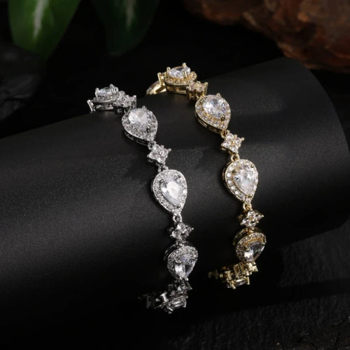 Cubic Zirconia Teardrop Tennis Bracelet