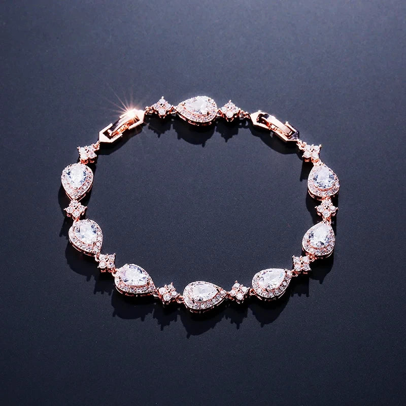 Cubic Zirconia Teardrop Tennis Bracelet
