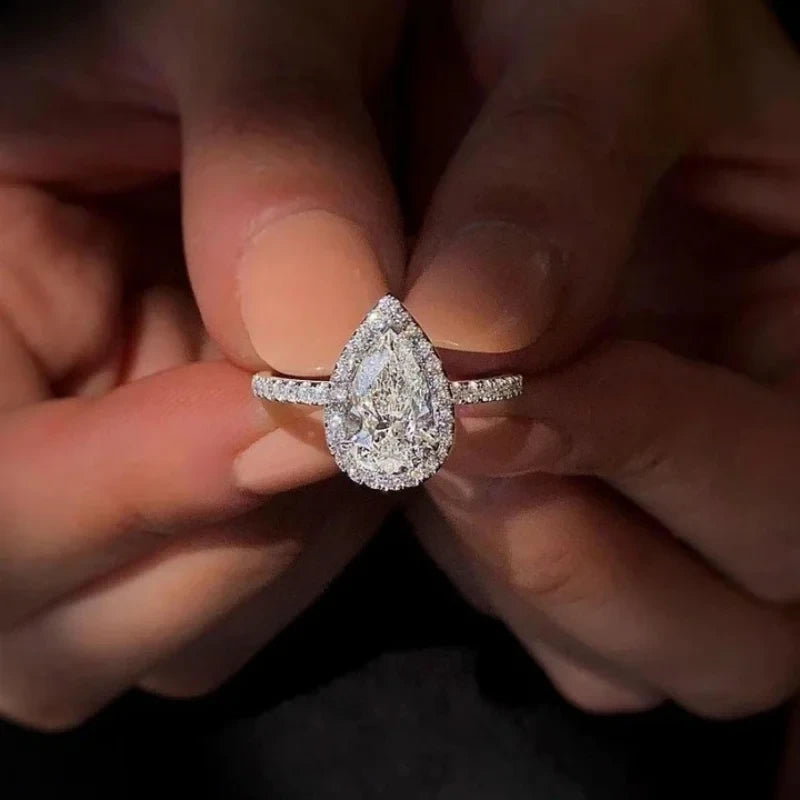 Silver Plated Zircon Wedding Band